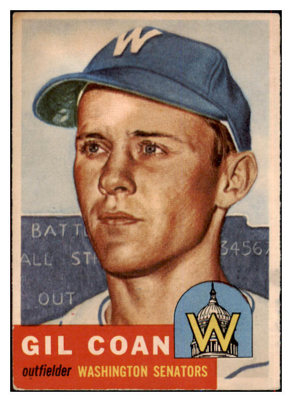 1953 Topps Baseball #133 Gil Coan Senators EX 498651
