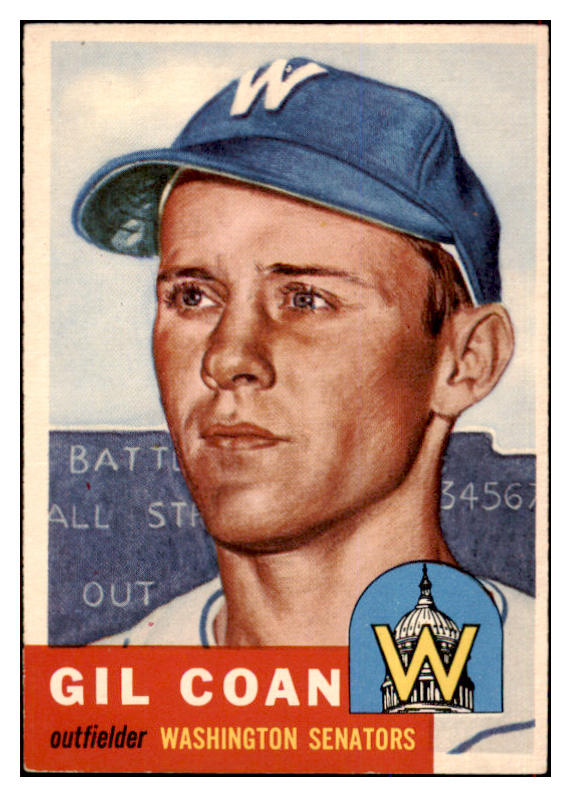1953 Topps Baseball #133 Gil Coan Senators EX 498652