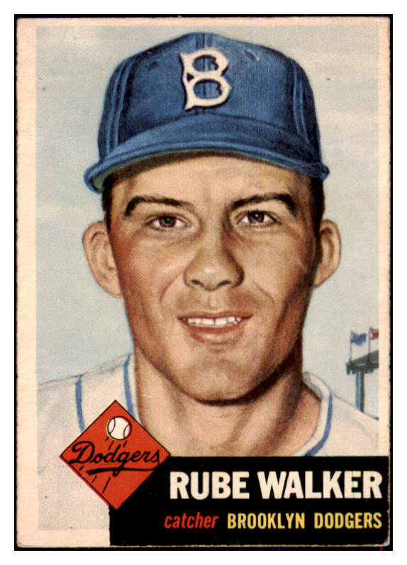 1953 Topps Baseball #134 Rube Walker Dodgers EX 498655
