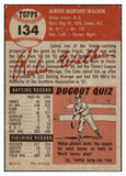 1953 Topps Baseball #134 Rube Walker Dodgers EX 498655