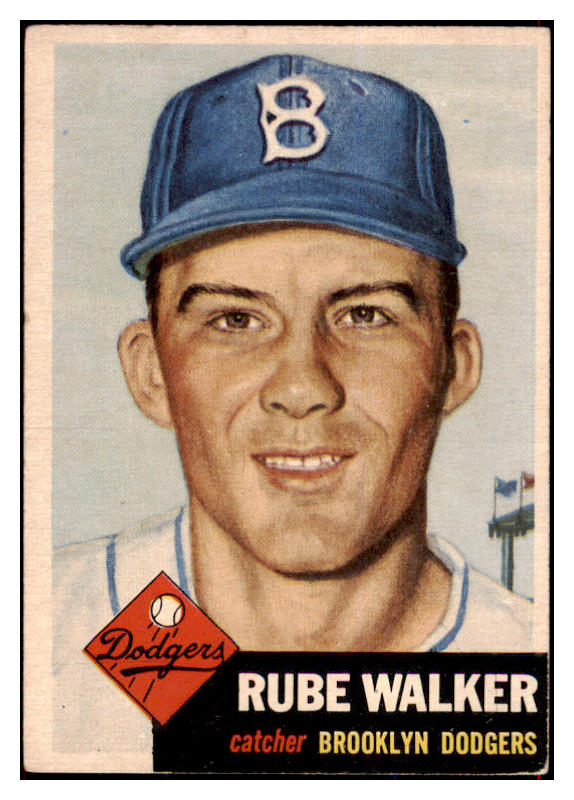 1953 Topps Baseball #134 Rube Walker Dodgers EX 498656