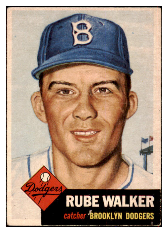1953 Topps Baseball #134 Rube Walker Dodgers EX 498657