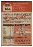 1953 Topps Baseball #134 Rube Walker Dodgers VG-EX 498659