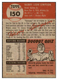 1953 Topps Baseball #150 Harry Simpson Indians EX-MT 498698