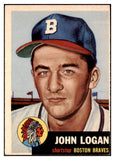 1953 Topps Baseball #158 Johnny Logan Braves EX 498726