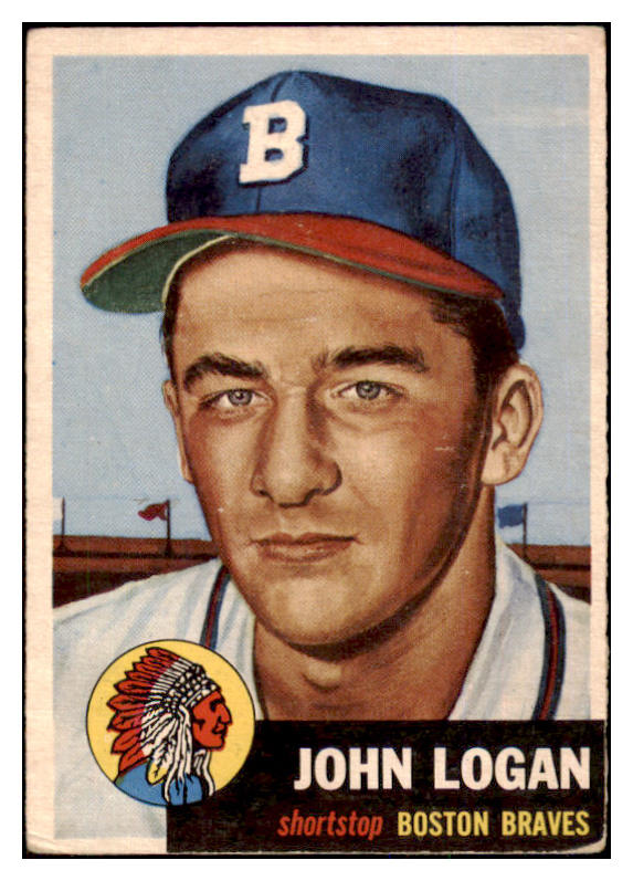 1953 Topps Baseball #158 Johnny Logan Braves VG-EX 498727