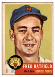 1953 Topps Baseball #163 Fred Hatfield Tigers EX-MT 498742