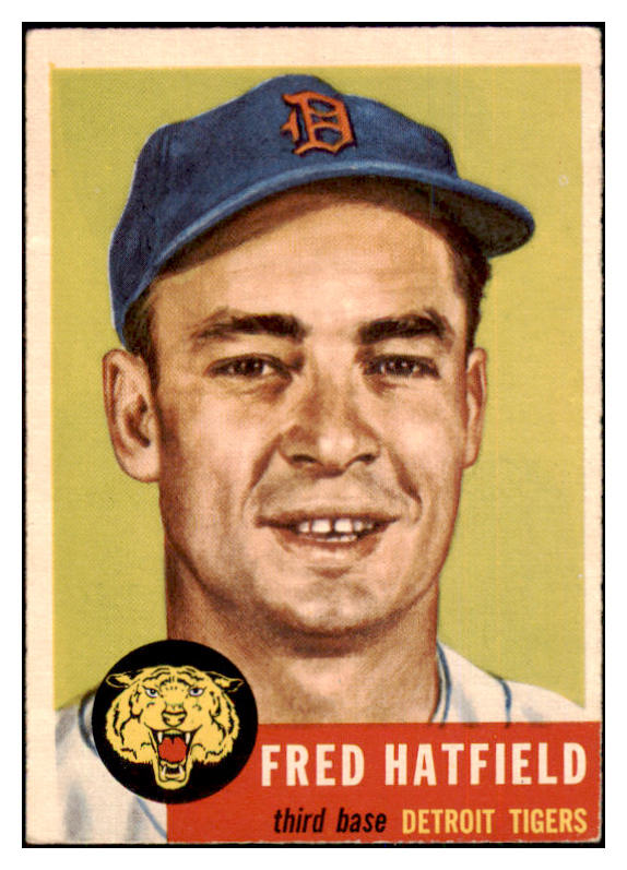 1953 Topps Baseball #163 Fred Hatfield Tigers VG-EX 498745