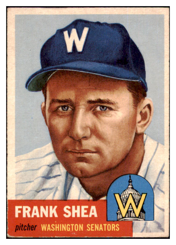 1953 Topps Baseball #164 Frank Shea Senators VG-EX 498747