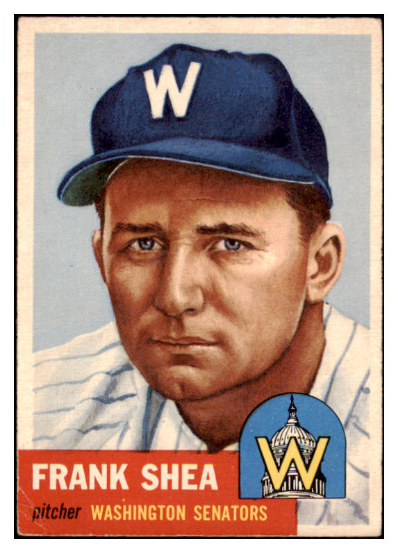 1953 Topps Baseball #164 Frank Shea Senators VG-EX 498748