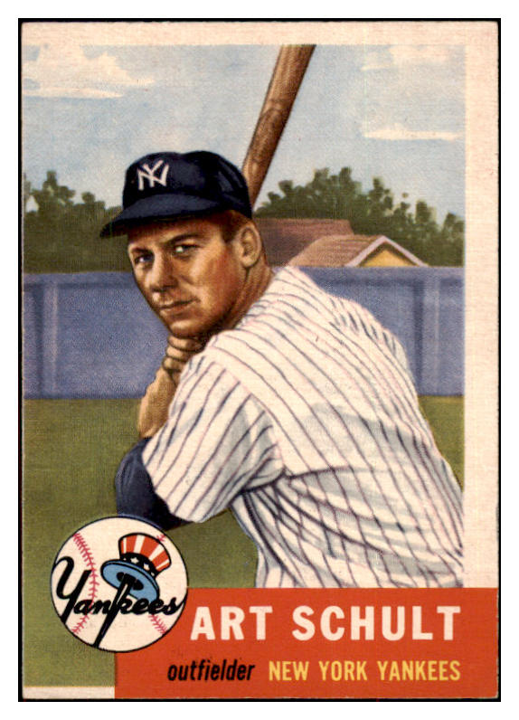 1953 Topps Baseball #167 Art Schult Yankees EX-MT 498757