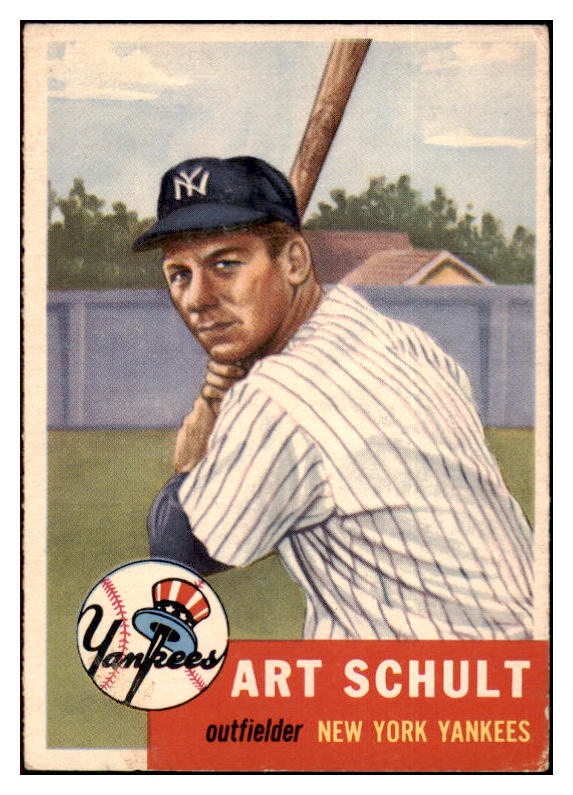 1953 Topps Baseball #167 Art Schult Yankees EX 498759