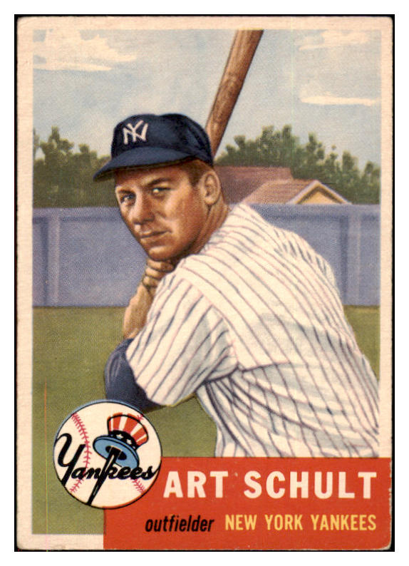 1953 Topps Baseball #167 Art Schult Yankees VG-EX 498760