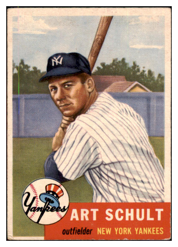 1953 Topps Baseball #167 Art Schult Yankees VG-EX 498761