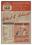 1953 Topps Baseball #168 Willard Schmidt Cardinals EX-MT 498762