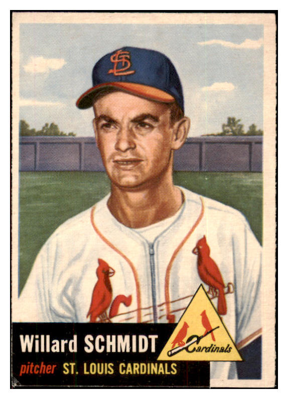 1953 Topps Baseball #168 Willard Schmidt Cardinals VG-EX 498764