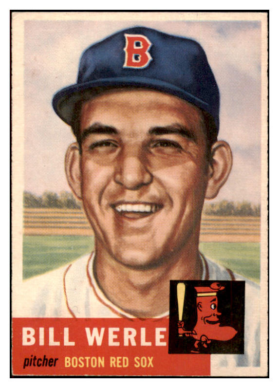 1953 Topps Baseball #170 Bill Werle Red Sox EX 498770