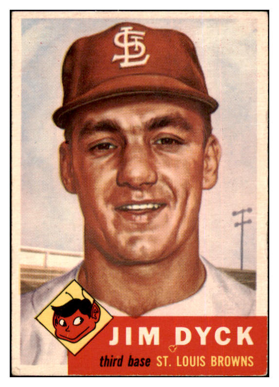 1953 Topps Baseball #177 Jim Dyck Browns EX 498795