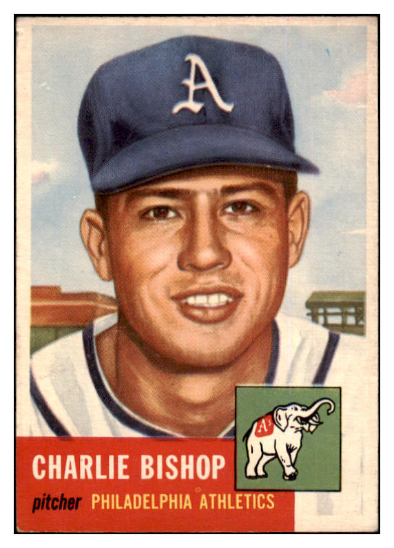 1953 Topps Baseball #186 Charlie Bishop A's VG-EX 498829