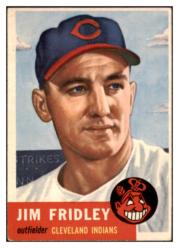 1953 Topps Baseball #187 Jim Fridley Indians VG-EX 498832