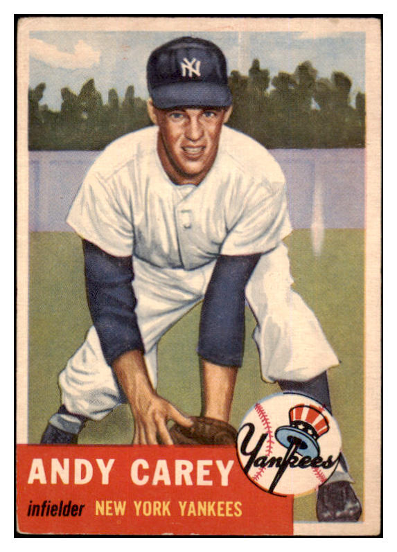 1953 Topps Baseball #188 Andy Carey Yankees VG-EX 498833