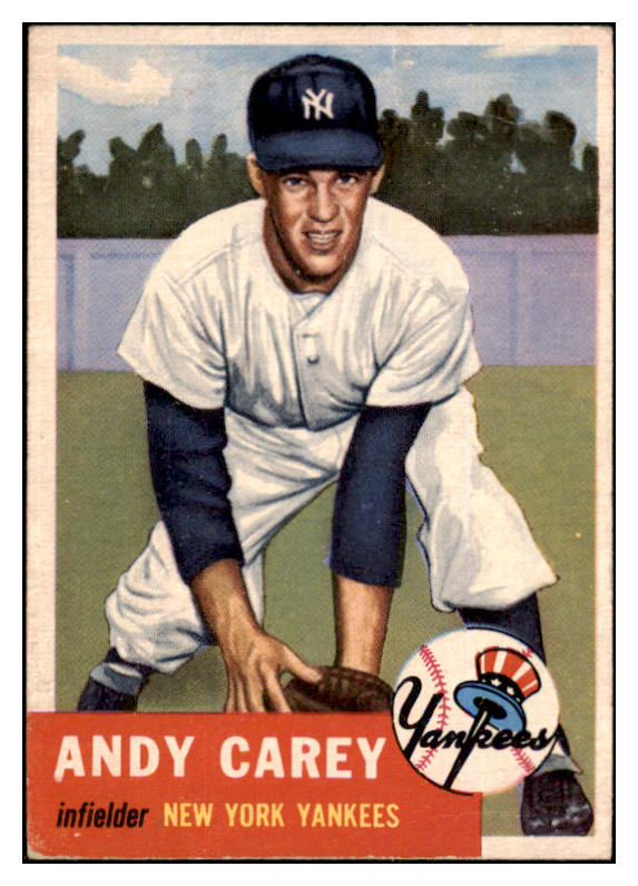 1953 Topps Baseball #188 Andy Carey Yankees VG-EX 498834