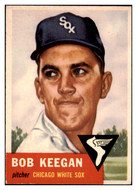 1953 Topps Baseball #196 Bob Keegan White Sox EX 498856