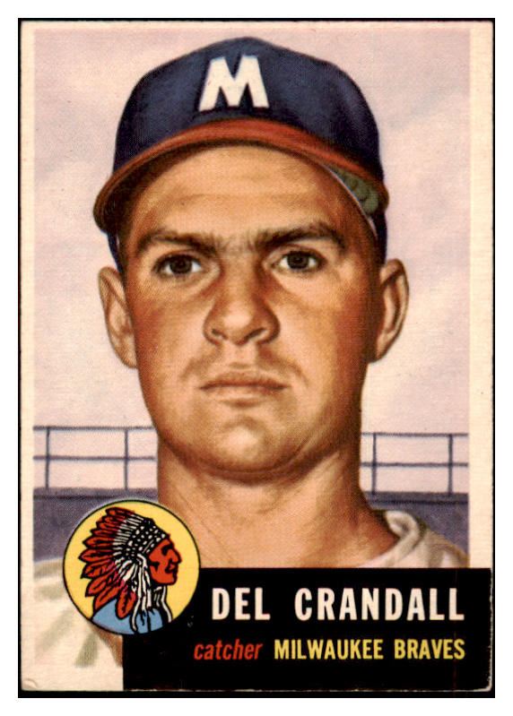 1953 Topps Baseball #197 Del Crandall Braves EX 498860