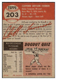 1953 Topps Baseball #203 Cliff Fannin Browns EX-MT 498879