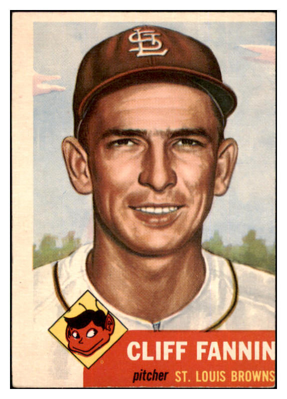 1953 Topps Baseball #203 Cliff Fannin Browns EX 498880