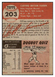 1953 Topps Baseball #203 Cliff Fannin Browns EX 498880