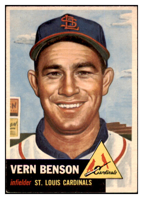 1953 Topps Baseball #205 Vern Benson Cardinals EX 498887