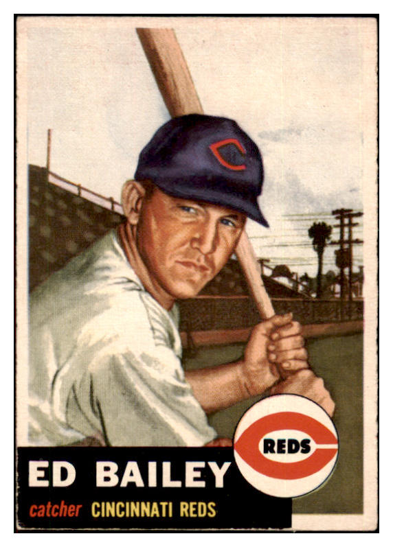 1953 Topps Baseball #206 Ed Bailey Reds EX-MT 498892