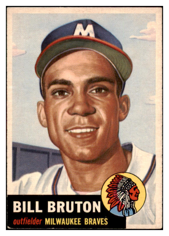 1953 Topps Baseball #214 Bill Bruton Braves EX 498917