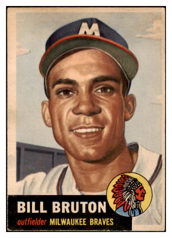 1953 Topps Baseball #214 Bill Bruton Braves EX 498918