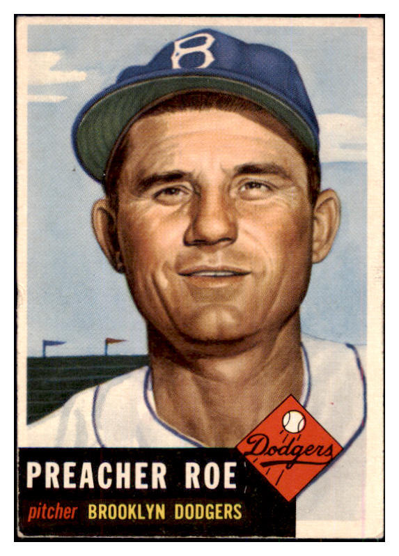 1953 Topps Baseball #254 Preacher Roe Dodgers EX 498950