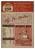 1953 Topps Baseball #259 Roy McMillan Reds VG-EX 498954