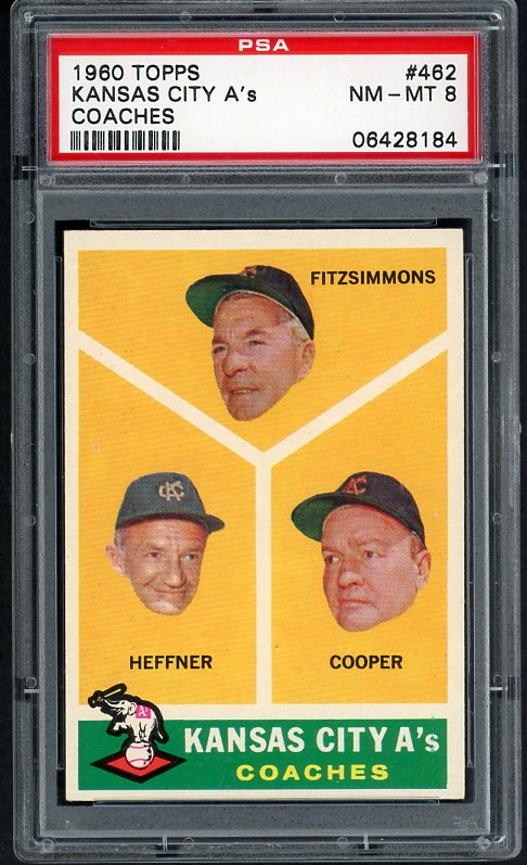 1960 Topps Baseball #462 Walker Cooper A's PSA 8 NM/MT 498975