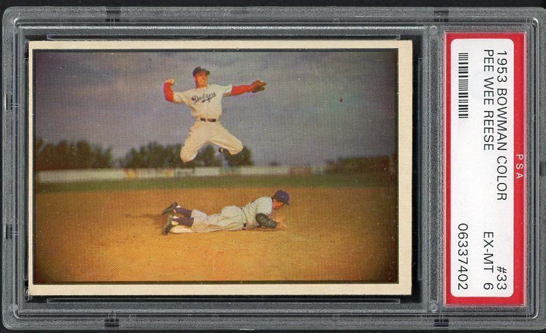 1953 Bowman Color Baseball #033 Pee Wee Reese Dodgers PSA 6 EX-MT 498986