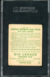 1933 Goudey #144 Babe Ruth Yankees SGC 2.5 GD+ 498989