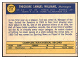 1970 Topps Baseball #211 Ted Williams Senators NR-MT 499038