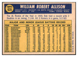 1970 Topps Baseball #635 Bob Allison Twins EX 499076