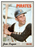 1970 Topps Baseball #643 Jose Pagan Pirates VG-EX 499113