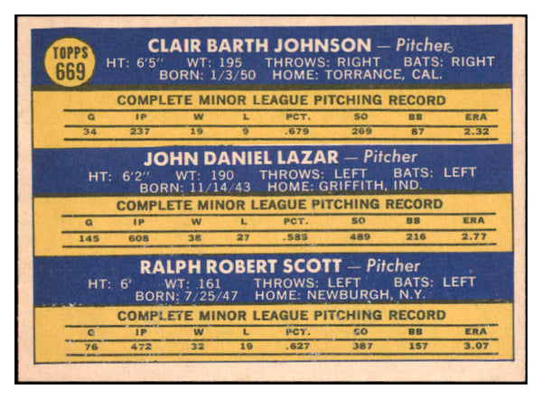 1970 Topps Baseball #669 Bart Johnson White Sox NR-MT 499226