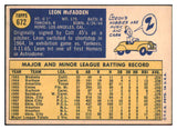 1970 Topps Baseball #672 Leon McFadden Astros EX 499241