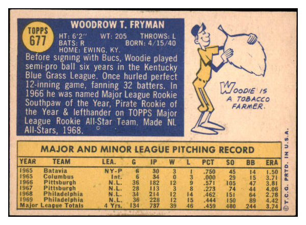 1970 Topps Baseball #677 Woodie Fryman Phillies NR-MT 499262