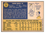 1970 Topps Baseball #704 Frank Baker Indians NR-MT 499387