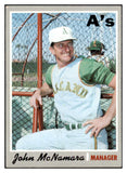 1970 Topps Baseball #706 John McNamara A's NR-MT 499398