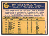 1970 Topps Baseball #706 John McNamara A's NR-MT 499398