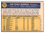 1970 Topps Baseball #706 John McNamara A's EX 499399